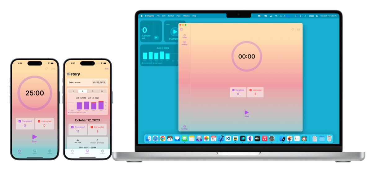 Contadino running across Apple devices